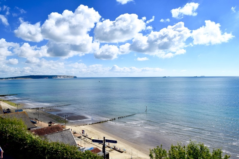 View of Shanklin Beach, Isle of Wight - one of the top places to visit on the Isle of Wight 