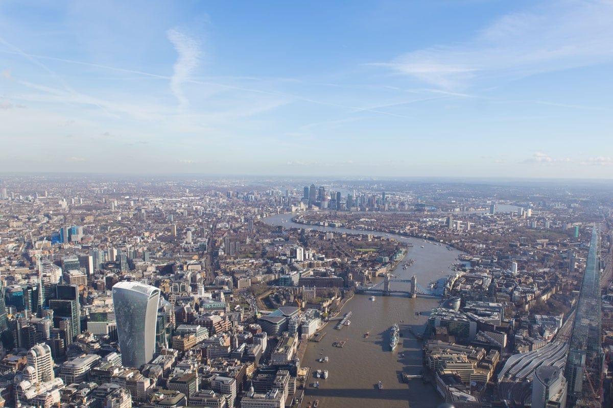 Incredible views of London from helicopter tour of London