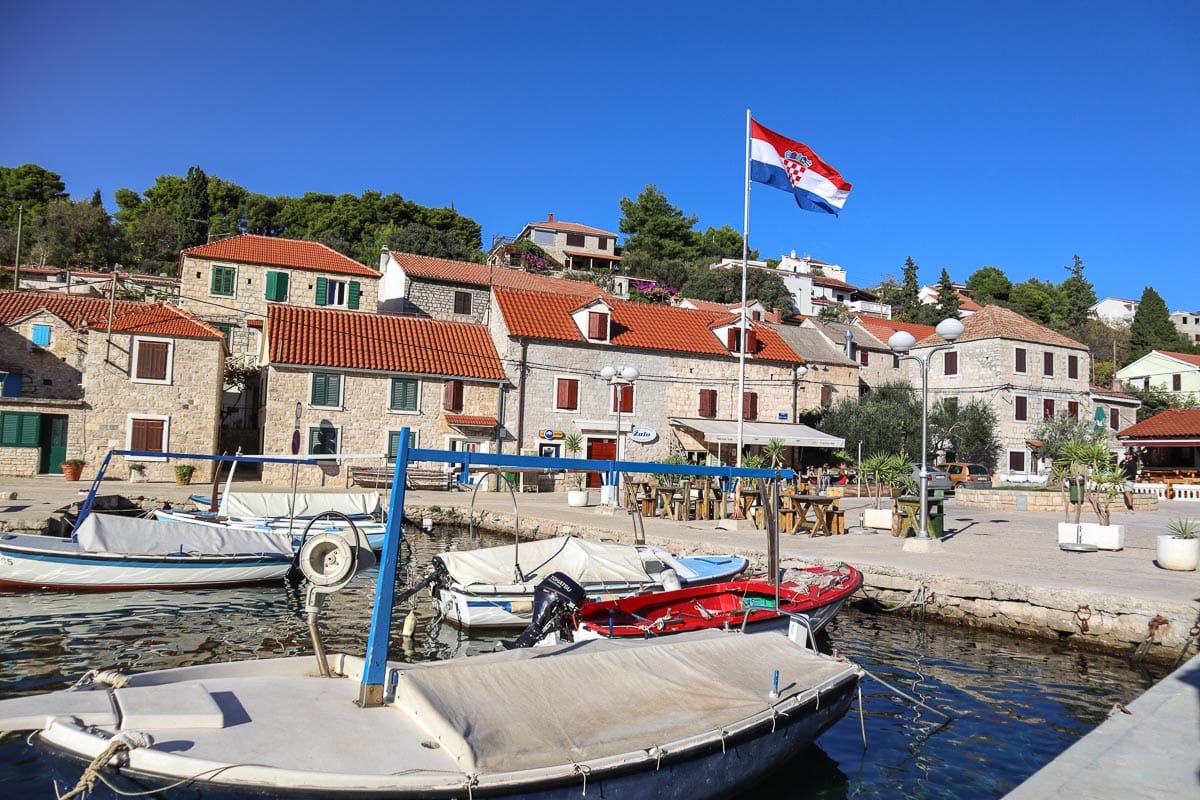The small fishing harbour on the island of Solta near Split, Croatia