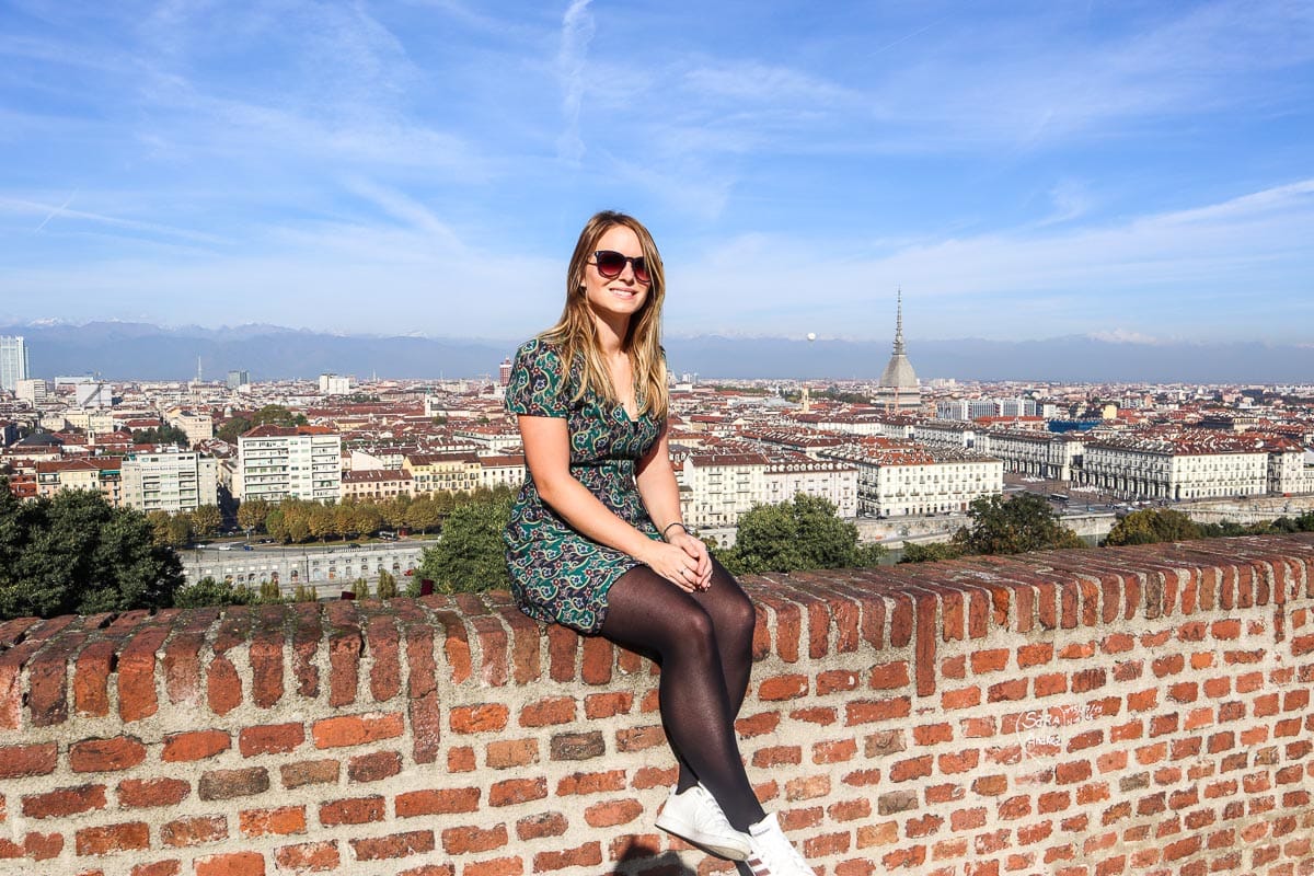 Enjoying the view of Turin, Italy, from Mont Des Capucins 