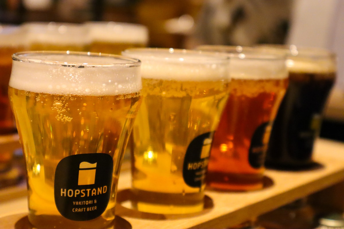 Craft beer at Hop Stand,, Kobe