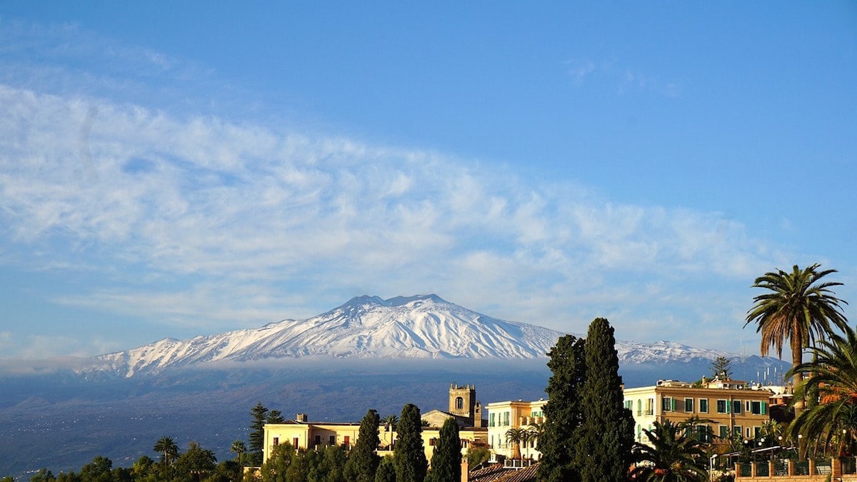 Views of Etna from Taormina, Sicily 