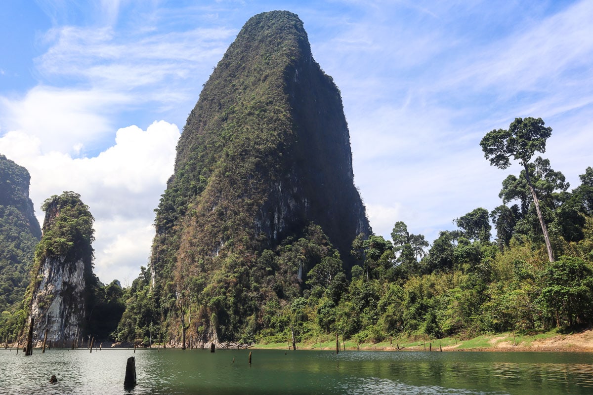 Incredible limestone mountains in Khao Sok National Park Thailand
