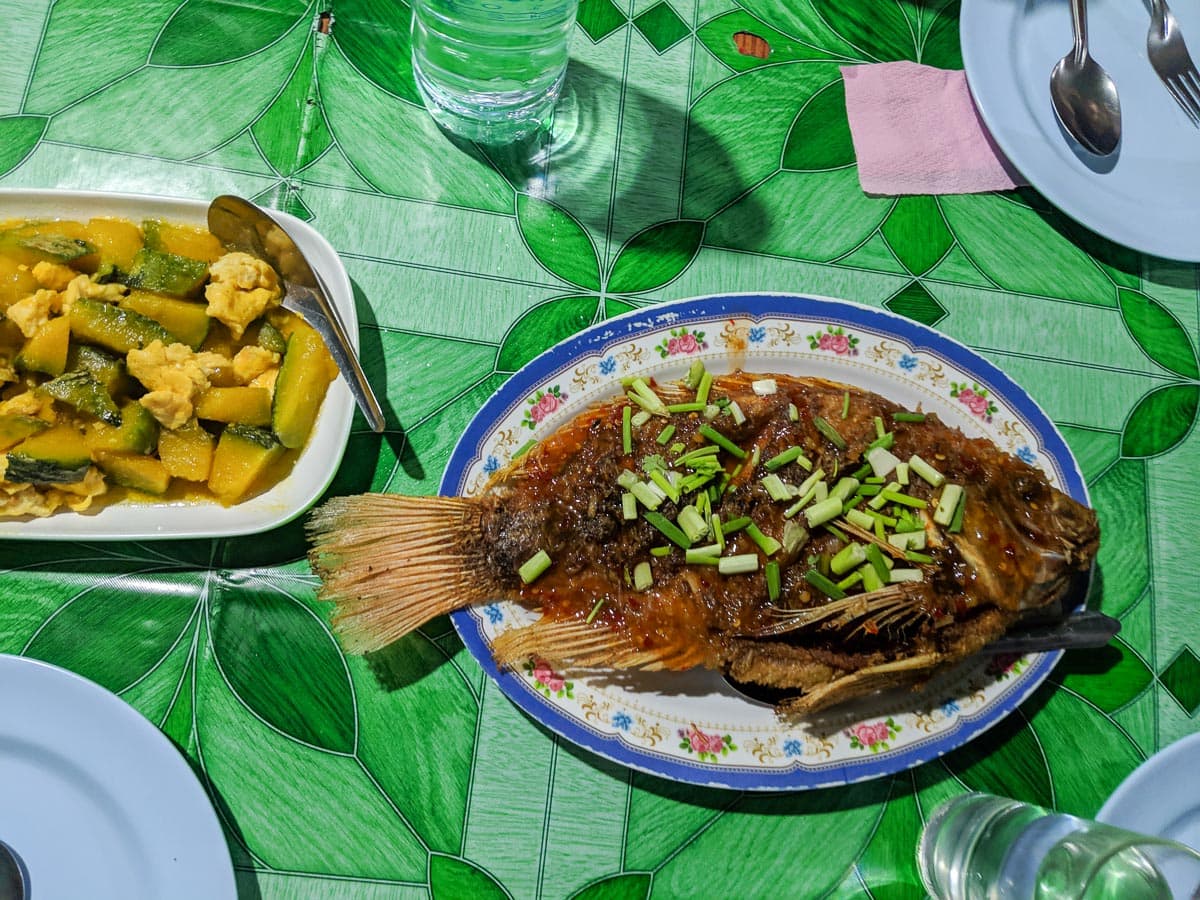 Fresh fish for dinner in Khao Sok National Park