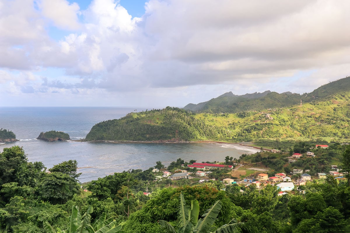 View over Castle Bruce from Islet View, Dominica
