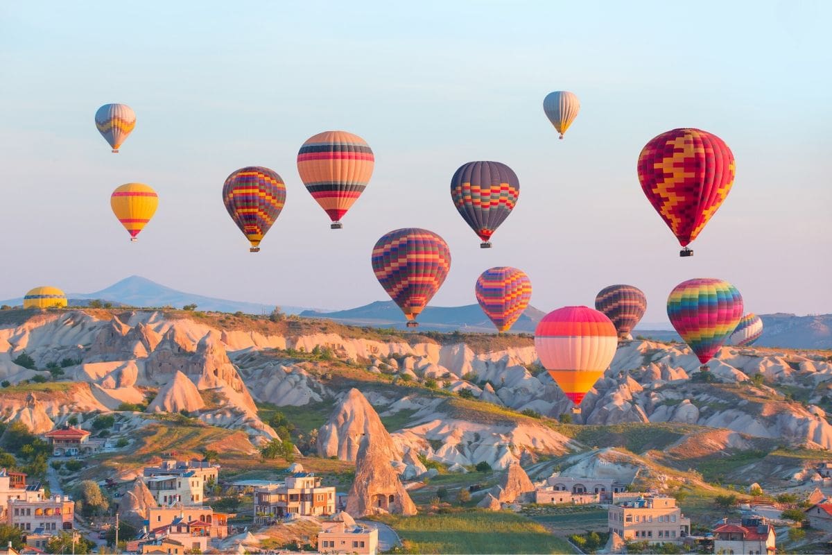 hot air balloons in Cappadocia