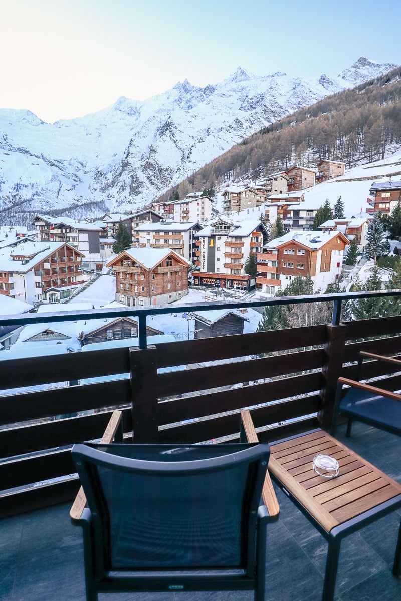 View from our balcony at The Capra, Saas-Fee