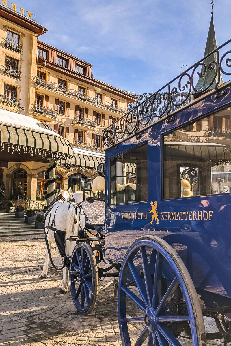 Horse and carriage at Grand Hotel Zermatterhof