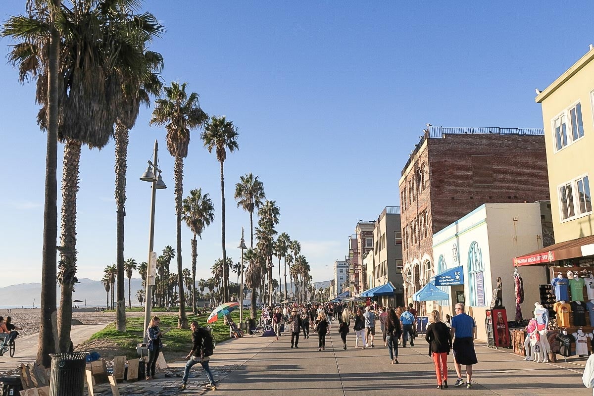 Walk along the boardwalk in Venice Beach - a must on any Los Angeles itinerary