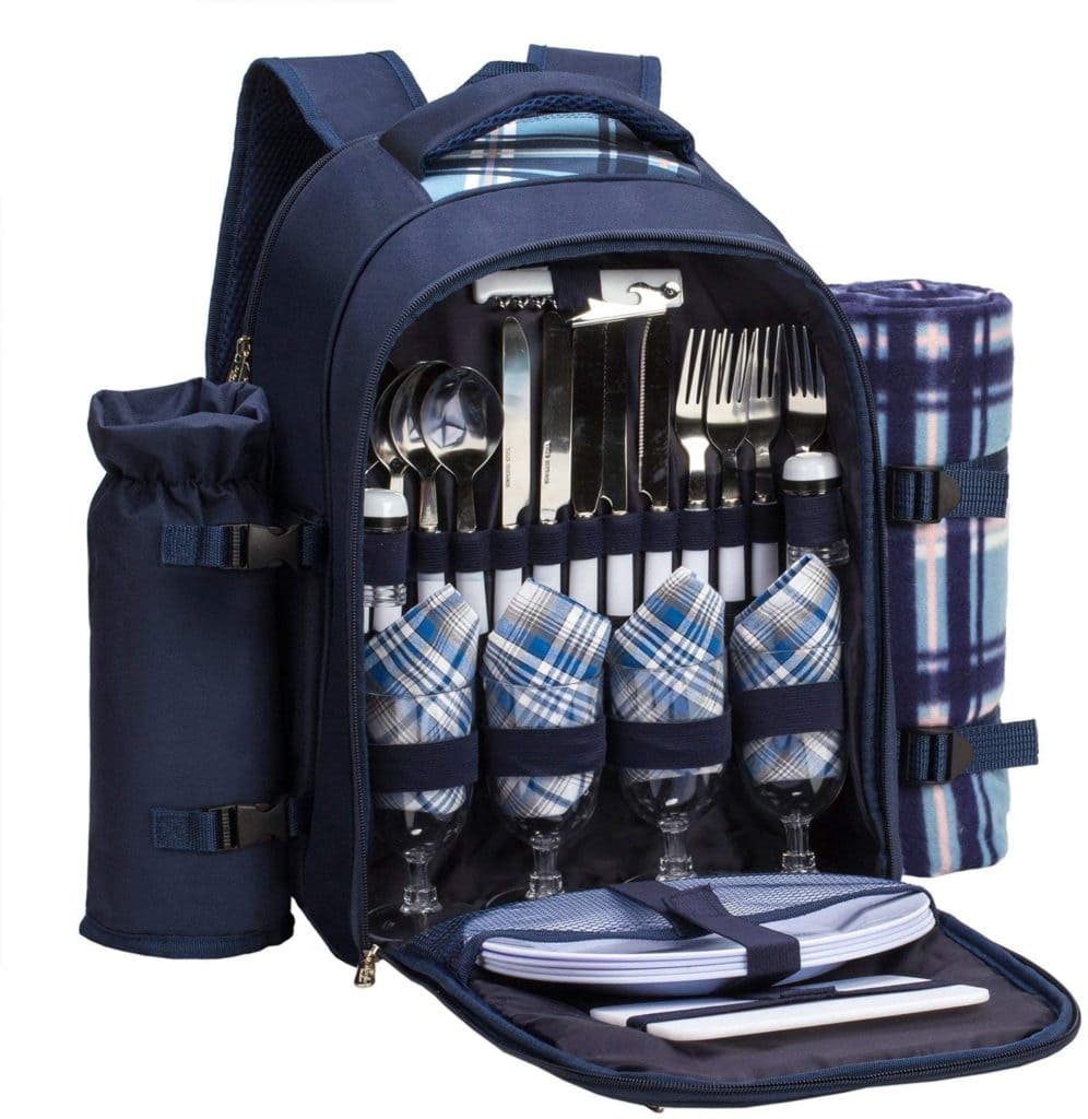 picnic backpack set for 4