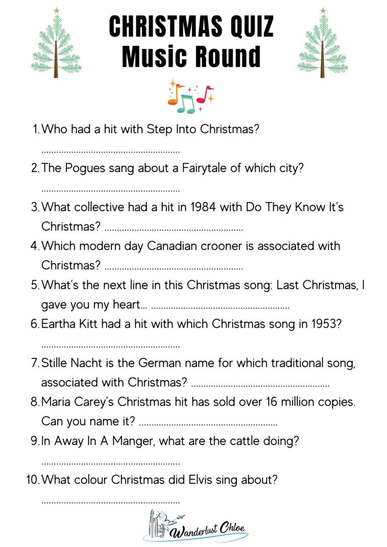 50 Christmas Quiz Questions + Printable Picture Rounds: 2024