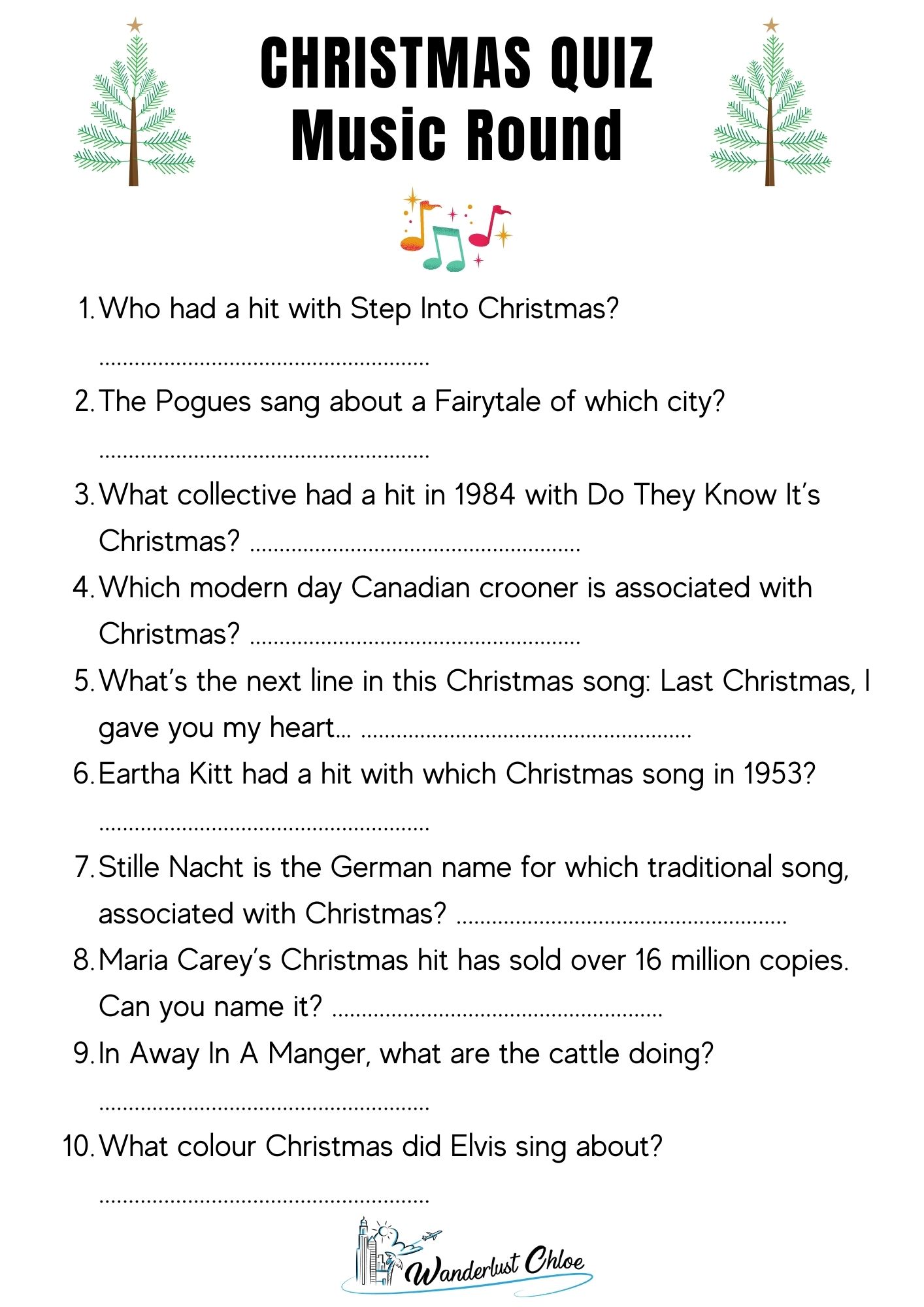 Xmas Christmas Quiz Answers 2021