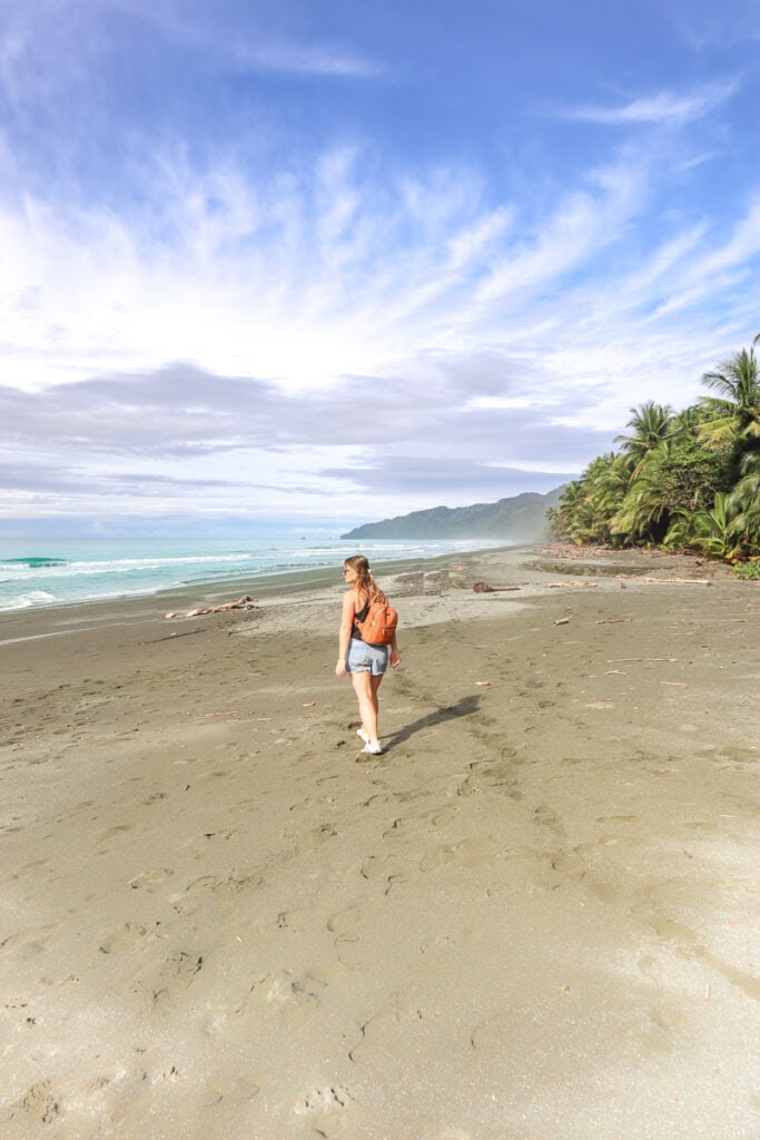 Walking on the beach in Corcovado National Park