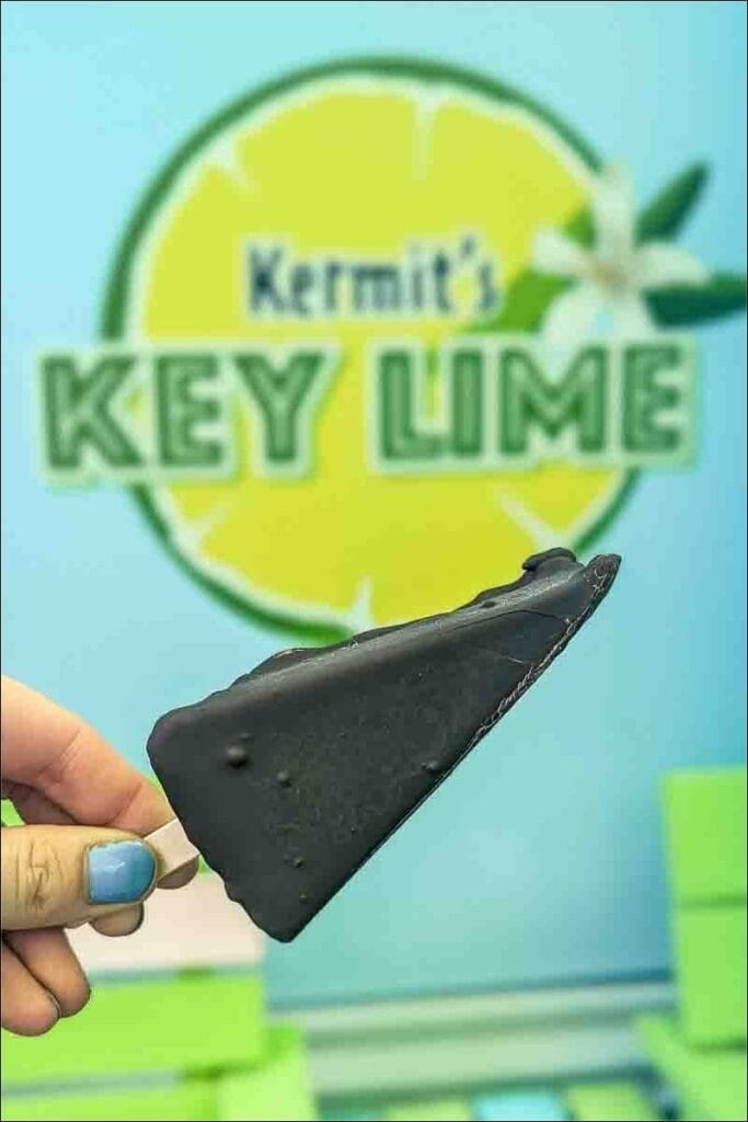 Chocolate Key lime pie on a stick at Kermit's in Key West