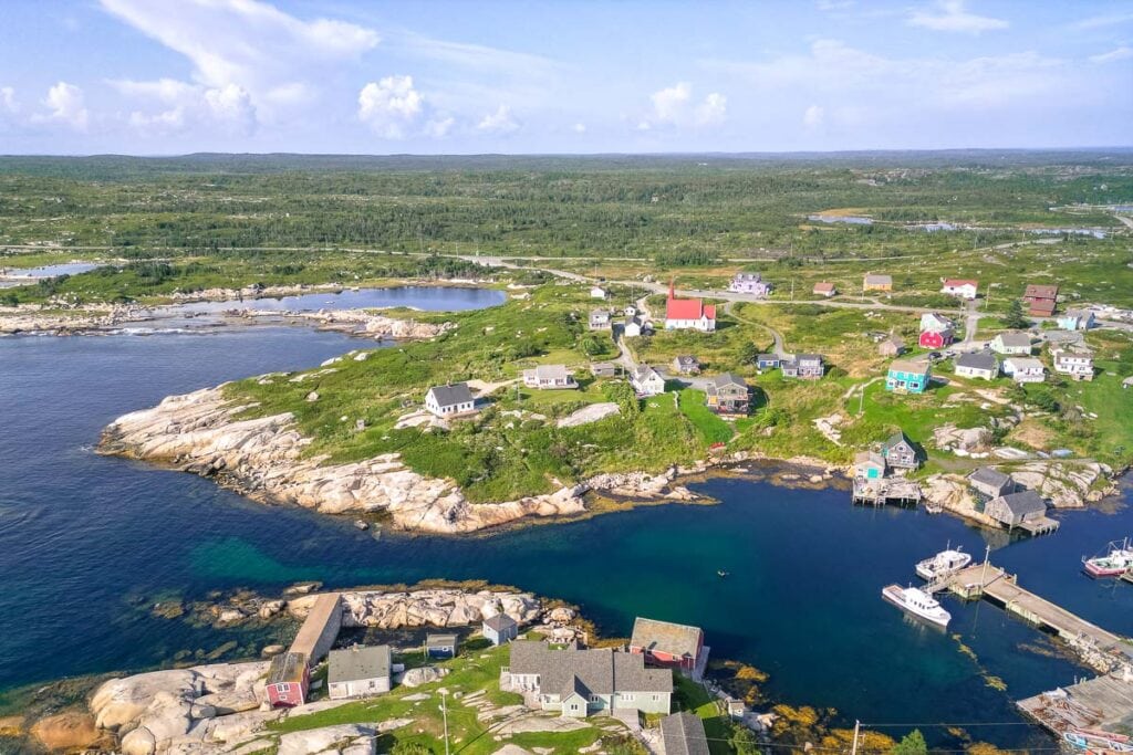 Peggys Cove aerial view